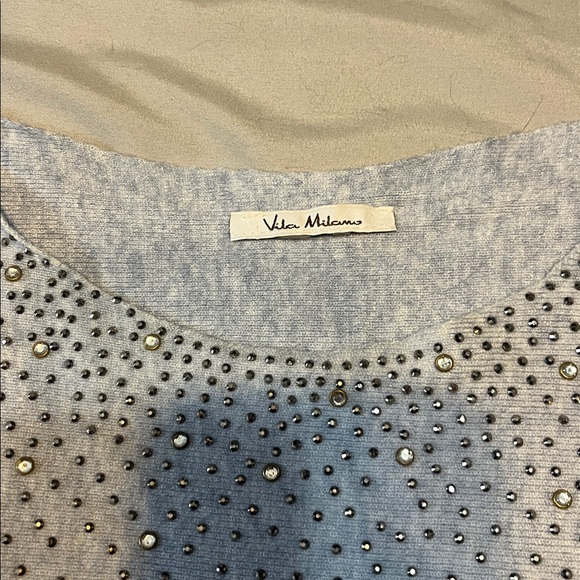 Vila Milano Tops - Vila Milano Light blue Studded Sweatshirt